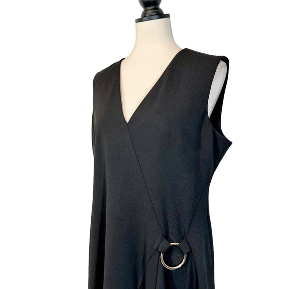 Calvin Klein Black Dress Sleeveless A-Line Side Drape Accent Size 14 (B31) - Picture 2 of 14